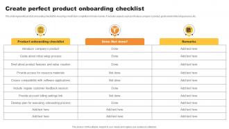 Create Perfect Product Onboarding Checklist