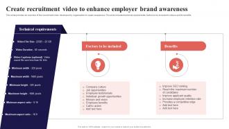 Create Recruitment Video To Enhance Employer Brand Organization Function Strategy SS V