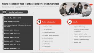 Create Recruitment Video To Enhance Employer Business Functions Improvement Strategy SS V