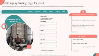 Create Signup Landing Page For Event Tasks For Effective Launch Event Ppt Introduction