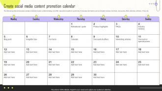 Create Social Media Content Promotion Calendar Implementing Integrated Marketing MKT SS
