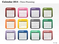 Create Your Business Year 2014 Calendar Template and Powerpoint Slide for Planning