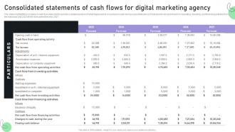 Creating A Business Plan For Your Digital Consolidated Statements Of Cash Flows For Digital BP SS