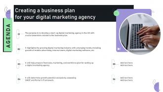 Creating A Business Plan For Your Digital Marketing Agency Powerpoint Presentation Slides Editable