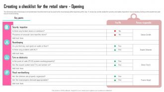 Creating A Checklist For The Retail Store Contents Developing Marketing Strategies