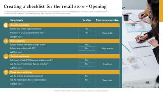 Creating A Checklist For The Retail Store Opening Opening Retail Store In The Untapped Market To Increase Sales
