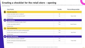 Creating A Checklist For The Retail Store Opening Opening Speciality Store To Increase