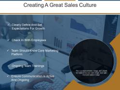 Creating a great sales culture powerpoint slide clipart