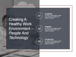 Creating a healthy work environment people and technology ppt slide