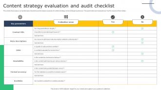 Creating A Winning Content Strategy Evaluation And Audit Checklist MKT SS V