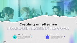 Creating An Effective Leadership Training Program Ppt PowerPoint Presentation file clipart