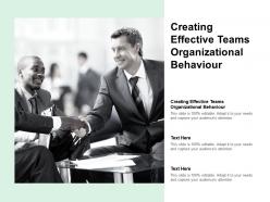 Creating effective teams organizational behaviour ppt powerpoint gallery styles cpb