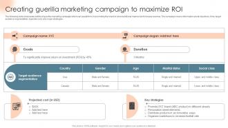 Creating Guerilla Marketing Campaign To Complete Introduction To Business Marketing MKT SS V