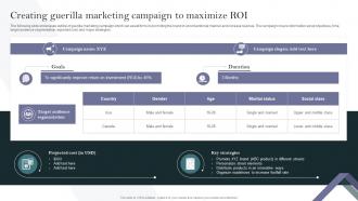 Creating Guerilla Marketing Campaign To Maximize ROI Complete Guide To Develop Business
