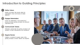 Creating Guiding Principles To Align Vision And Mission PPT Template AT Aesthatic Multipurpose