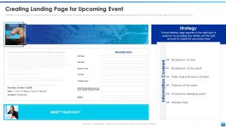 Creating Landing Page For Upcoming Event Corporate Event Communication Plan