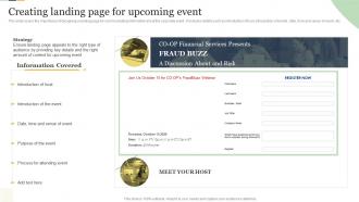 Creating Landing Page For Upcoming Event Enterprise Event Communication Guide