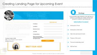 Creating Landing Page For Upcoming Event Organizational Event Communication Strategies
