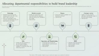 Creating Market Leading Brands Allocating Departmental Responsibilities To Build Brand Leadership