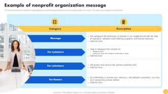 Creating Nonprofit Marketing Strategy Example Of Nonprofit Organization Message MKT SS V