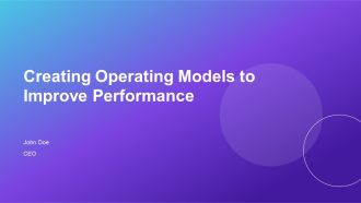 Creating Operating Models To Improve Performance PPT Information AT