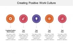 Creating positive work culture ppt powerpoint presentation layouts slideshow cpb