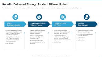 Creating product development strategy benefits delivered through product differentiation