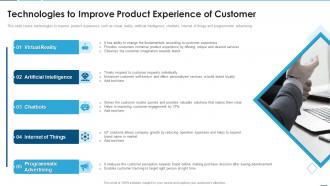 Creating product development strategy technologies to improve product experience of customer