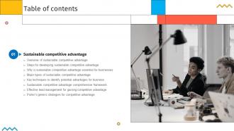 Creating Sustaining Competitive Advantages Table Of Contents