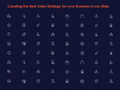 Creating the best sales strategy for your business icons slide
