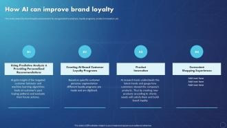 Creating Value With Machine Learning How AI Can Improve Brand Loyalty Ppt Ideas Guide