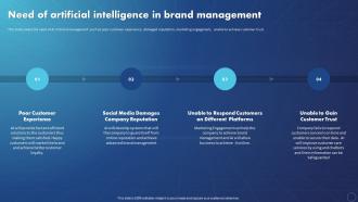 Creating Value With Machine Learning Need Of Artificial Intelligence In Brand Management
