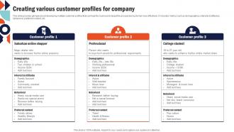 Creating Various Customer Profiles For Building Comprehensive Sales And Operations Mkt Ss