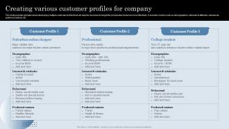 Creating Various Customer Profiles For Company Developing Actionable Sales Plan Tactics