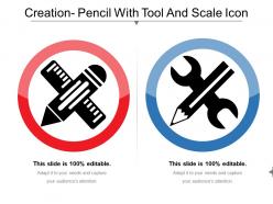 Creation pencil with tool and scale icon