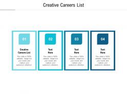 Creative careers list ppt powerpoint presentation ideas visual aids cpb
