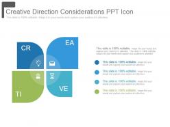 Creative direction considerations ppt icon