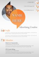 Creative director advertising sample resume template