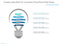 Creative idea bulb for innovation powerpoint slide rules