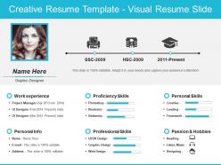 Creative resume template visual resume slide