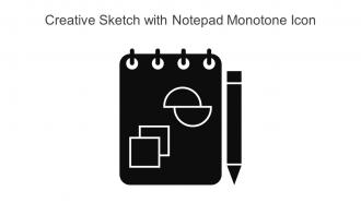 Creative Sketch With Notepad Monotone Icon In Powerpoint Pptx Png And Editable Eps Format