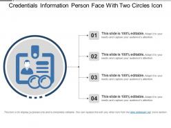 Credentials information person face with two circles icon