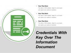 Credentials with key over the information document