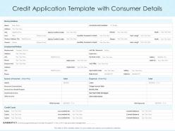 Credit application template with consumer details