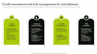 Credit Assessment And Risk Navigating The World Of Microfinance Basics To Innovation Fin SS
