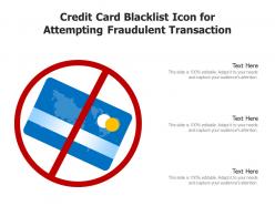 Credit Card Blacklist Icon For Attempting Fraudulent Transaction