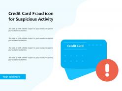 Credit card fraud icon for suspicious activity