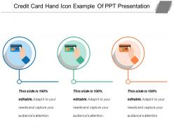 Credit card hand icon example of ppt presentation