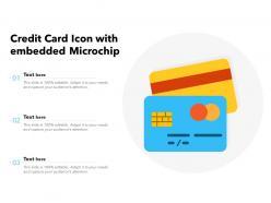 Credit card icon with embedded microchip