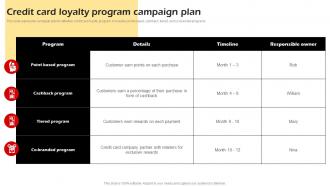 Credit Card Loyalty Program Campaign Plan Building Credit Card Promotional Campaign Strategy SS V